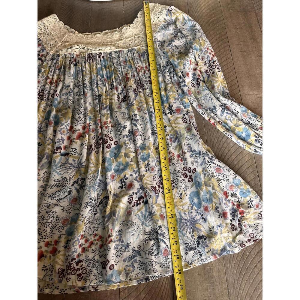 Sundance Floral Lace Peasant Tunic Top Blouse Women’s size Medium - Picture 8 of 9